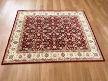 Load image into Gallery viewer, Kashan Red & Ivory Medallion Rug – 116” x 92”