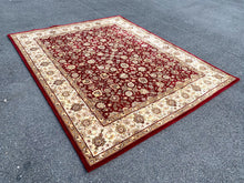 Load image into Gallery viewer, Kashan Red & Ivory Medallion Rug – 116” x 92”