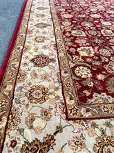 Load image into Gallery viewer, Kashan Red & Ivory Medallion Rug – 116” x 92”