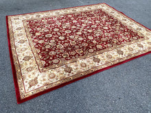 Load image into Gallery viewer, Kashan Red & Ivory Medallion Rug – 116” x 92”