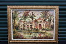 Load image into Gallery viewer, Framed Palm Trees and Villa painting