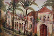 Load image into Gallery viewer, Framed Palm Trees and Villa painting