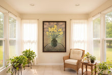 Load image into Gallery viewer, Large Yellow Flowers Still Life Canvas Wall Art Print 48x36