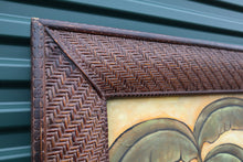 Load image into Gallery viewer, Big Palm Tree Print with Woven Frame - Barros