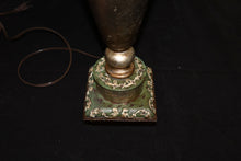 Load image into Gallery viewer, Silver Lamp with Green and Beige Accents