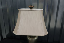Load image into Gallery viewer, Silver Lamp with Green and Beige Accents