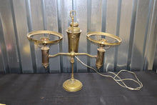 Load image into Gallery viewer, Antique Brass Candelabra Oil Lamp Converted to Electric