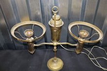 Load image into Gallery viewer, Antique Brass Candelabra Oil Lamp Converted to Electric