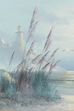 Load image into Gallery viewer, Lighthouse on Cliff Beach Art by Ruby