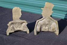 Load image into Gallery viewer, Scarlett O Hara and Rhett Butler Brass Tone Cast Metal Bust Bookends Gone With The Wind