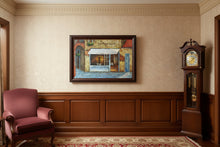 Load image into Gallery viewer, Large Framed Oil Painting Paris Cafe Troubadour Street Scene Signed Kws 41x29