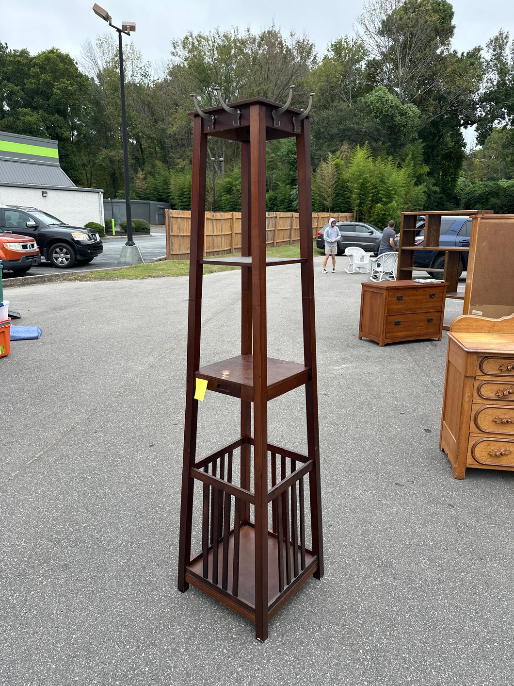 Hall Tree Coat and Hat Rack with Storage Shelf