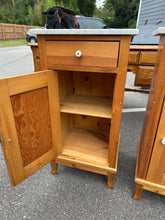Load image into Gallery viewer, Pair of Tall German Nightstands with Marble Tops
