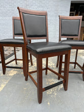 Load image into Gallery viewer, Counter Height Dining Table Set with 4 Leather-Back Chairs
