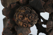 Load image into Gallery viewer, Antique Chinese Openwork Wood Carving – Scholar’s Desk Screen or Altar Panel with Floral Motifs (15” Tall)
