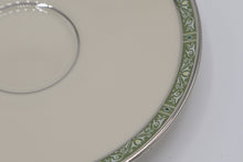Load image into Gallery viewer, Lenox Adrienne Saucer Plates – Set of 10 – Green &amp; Platinum Trim – Made in USA
