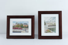 Load image into Gallery viewer, Framed Empress Hotel Victoria BC Prints Set Canadian Landmark Art Wood Frames 12x10
