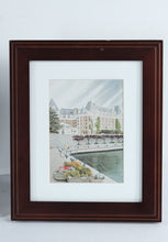 Load image into Gallery viewer, Framed Empress Hotel Victoria BC Prints Set Canadian Landmark Art Wood Frames 12x10
