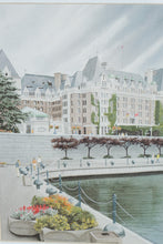 Load image into Gallery viewer, Framed Empress Hotel Victoria BC Prints Set Canadian Landmark Art Wood Frames 12x10
