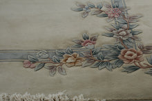 Load image into Gallery viewer, Chinese Peking Wool Rug 116 x 165 Floral Art Deco Style Cream Blue Pink
