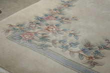 Load image into Gallery viewer, Chinese Peking Wool Rug 116 x 165 Floral Art Deco Style Cream Blue Pink
