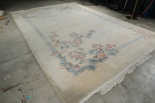 Load image into Gallery viewer, Chinese Peking Wool Rug 116 x 165 Floral Art Deco Style Cream Blue Pink
