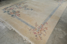 Load image into Gallery viewer, Chinese Peking Wool Rug 116 x 165 Floral Art Deco Style Cream Blue Pink
