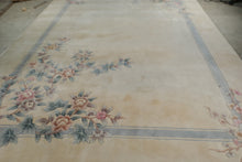 Load image into Gallery viewer, Chinese Peking Wool Rug 116 x 165 Floral Art Deco Style Cream Blue Pink
