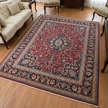 Load image into Gallery viewer, Persian Style Hand Knotted Wool Rug 98 x 123 Red Floral Medallion
