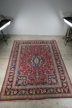 Load image into Gallery viewer, Persian Style Hand Knotted Wool Rug 98 x 123 Red Floral Medallion
