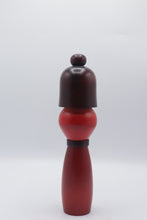 Load image into Gallery viewer, Vintage Japanese Kokeshi Doll Red Floral Hand Painted Wood 11 Inch
