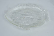 Load image into Gallery viewer, Clear Glass Fish Shaped Serving Platter Pressed Glass Seafood Dish 11 Inch
