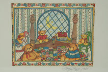 Load image into Gallery viewer, Lucy and Me Lucy Rigg Teddy Bear Prints 1985 Enesco Framed Pair Nursery Art
