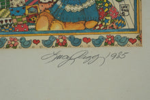 Load image into Gallery viewer, Lucy and Me Lucy Rigg Teddy Bear Prints 1985 Enesco Framed Pair Nursery Art
