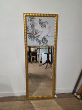 Load image into Gallery viewer, Chelsea House Gold Gilt Wall Mirror with Pink Cockatoo Artwork | 22.5" x 62" Decorative Accent Mirror | Hollywood Regency Style

