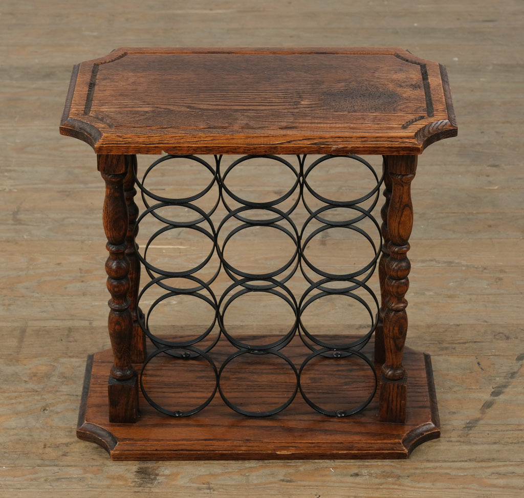 Oak & Iron 12-Bottle Wine Rack Table