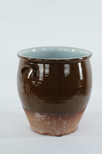 Load image into Gallery viewer, Antique English Stoneware Crock with Handles – Brown Glaze Pottery – 12" Tall
