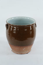 Load image into Gallery viewer, Antique English Stoneware Crock with Handles – Brown Glaze Pottery – 12" Tall
