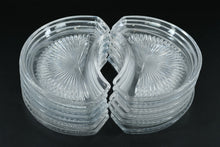 Load image into Gallery viewer, 12 Crystal Crescent Side Plates – Radiant Sunburst Pressed Crystal – Signed
