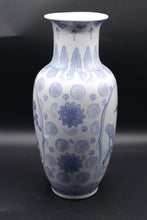 Load image into Gallery viewer, Chinese Blue and White Porcelain Vase Bird Floral Motif 14 Inch
