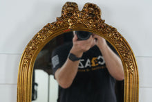 Load image into Gallery viewer, Golden Rose &amp; Bow Gilt Wall Mirror – 13.75&quot; x 28.25&quot;
