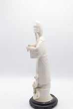 Load image into Gallery viewer, Chinese Blanc De Chine Porcelain Immortal Scholar Figurine 15 Inch Wood Base
