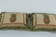 Load image into Gallery viewer, Set of 2 Decorative 16" Pineapple Throw Pillows – Tapestry Front

