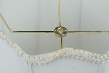 Load image into Gallery viewer, Vintage Ivory Scalloped Bell Lamp Shade Braided Trim 16 Inch
