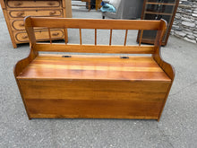 Load image into Gallery viewer, Vintage Solid Pine Storage Bench with Lift-Top Seat

