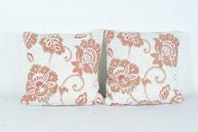 Load image into Gallery viewer, Terracotta Bloom Pillow Pair – 17&quot; Square Decorative Throw Pillows
