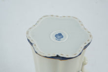 Load image into Gallery viewer, Vintage Porcelain Tea Set Floral Blue Trim Pitcher and 4 Cups Est 1828 Mark
