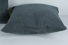 Load image into Gallery viewer, Set of 2 Modern 18" Feather-Down Throw Pillows – Blue-Gray Woven Fabric
