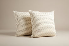 Load image into Gallery viewer, Pair 18 Inch Neutral Woven Textured Throw Pillows Cream Beige Modern Decor
