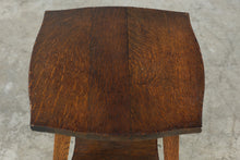 Load image into Gallery viewer, Antique Mission Oak Stool or Plant Stand with Lower Shelf
